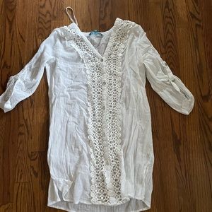 Blue island women’s beach coverup white large